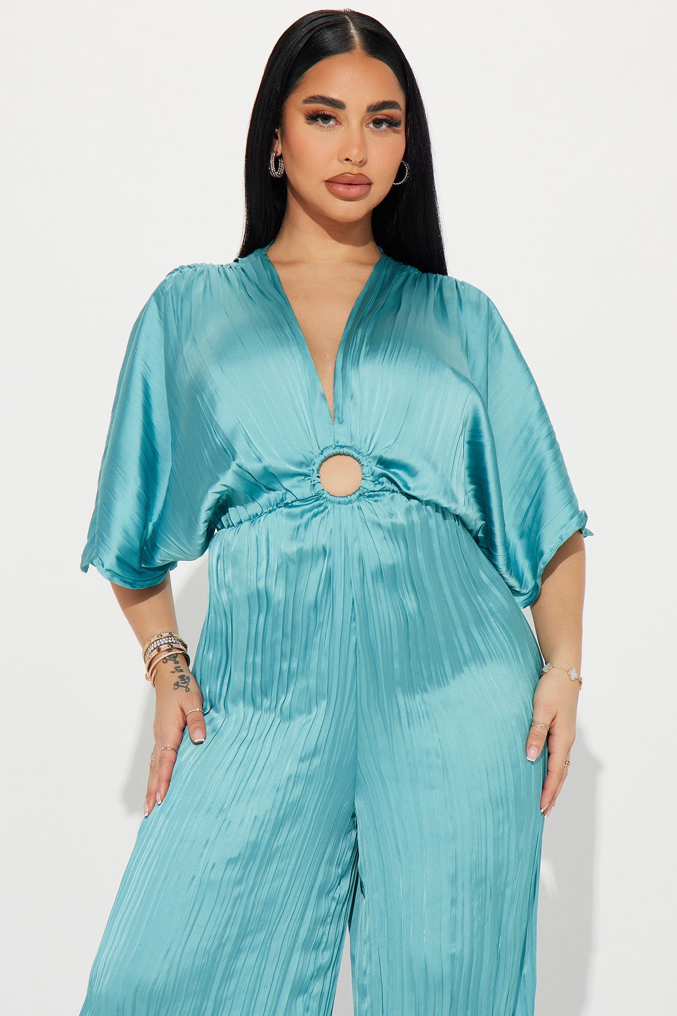 Take Me To Italy Satin Jumpsuit - Aqua sold by Fashion Nova product image thumbnail 2