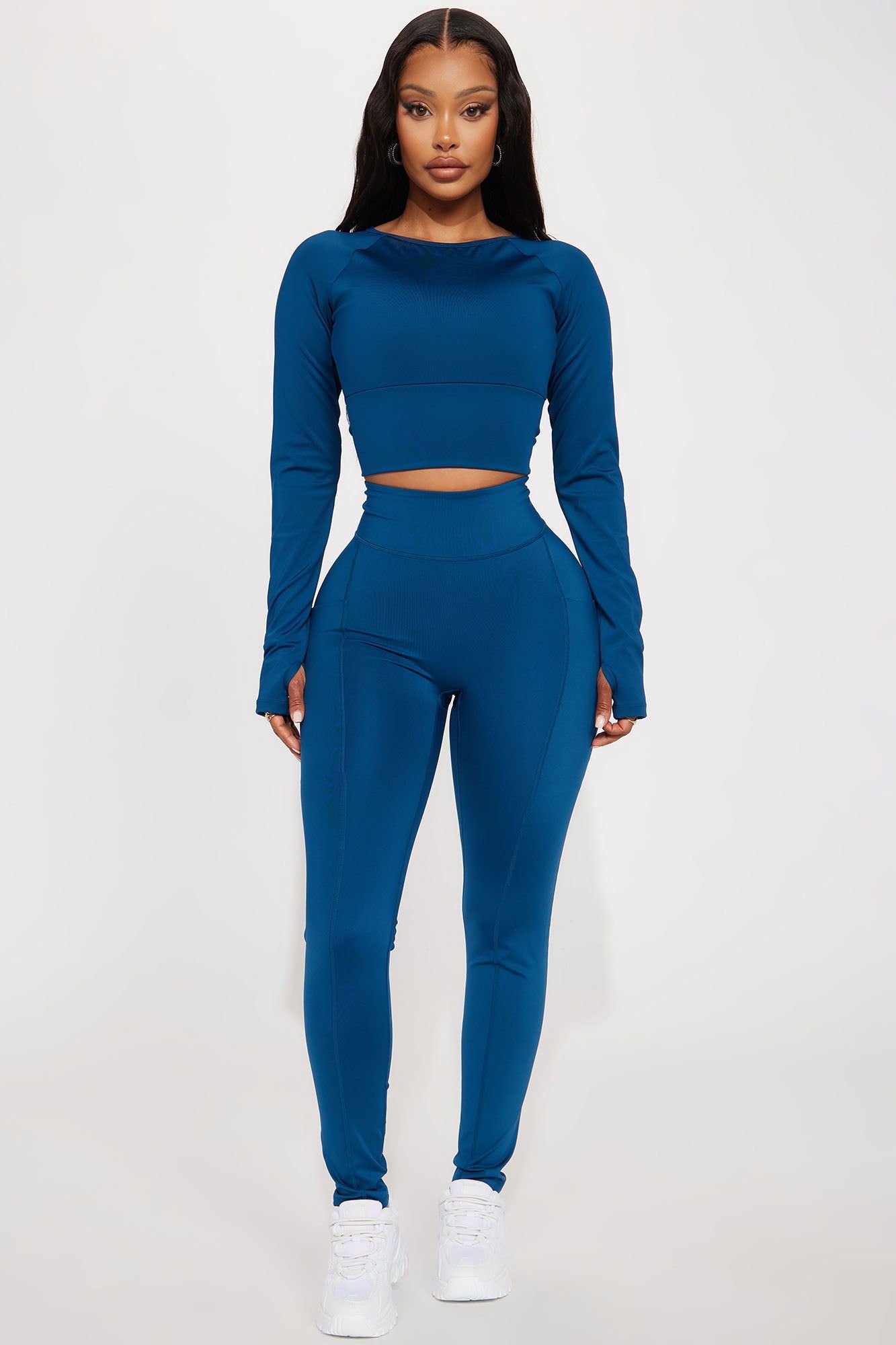 Warm Up Elevate Long Sleeve Active Top - Navy sold by Fashion Nova product image thumbnail 2