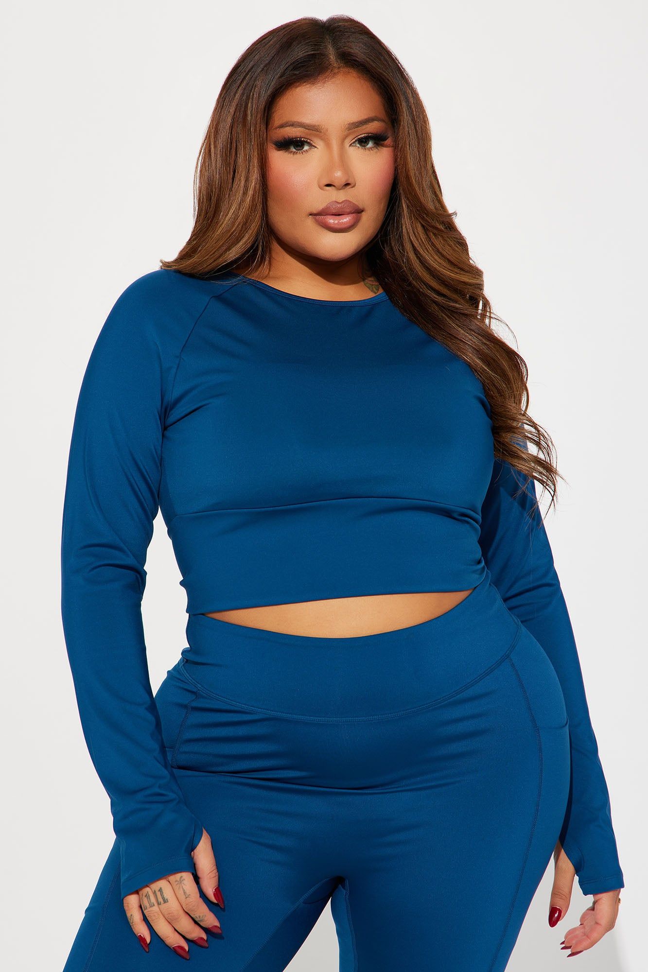 Warm Up Elevate Long Sleeve Active Top - Navy sold by Fashion Nova product image thumbnail 5