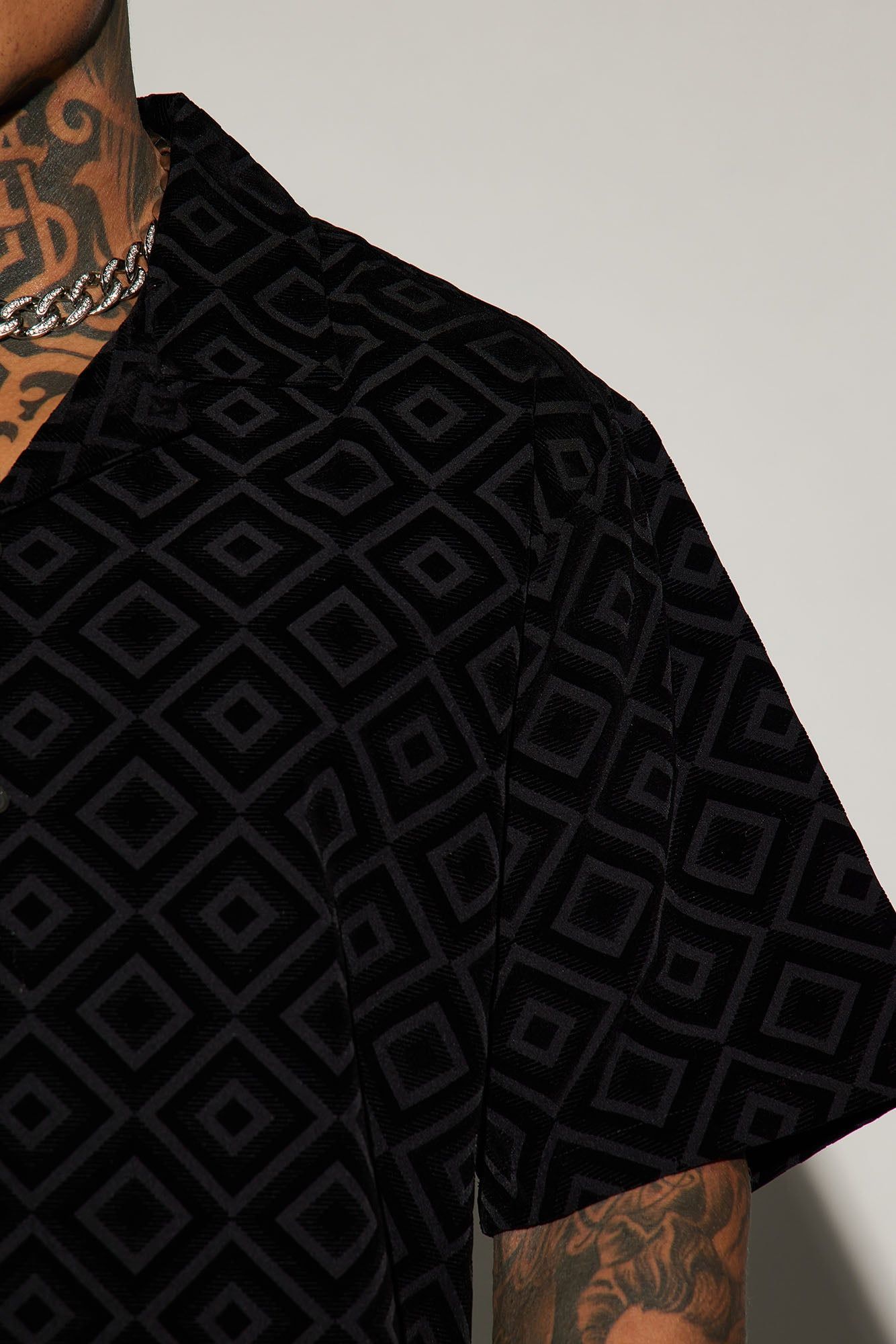 Infinite Lives Geometric Button Up Shirt - Black sold by Fashion Nova product image thumbnail 3