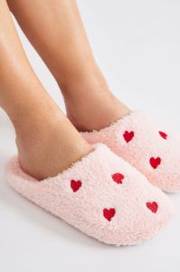 Bottom Of My Heart Slippers - Pink sold by Fashion Nova