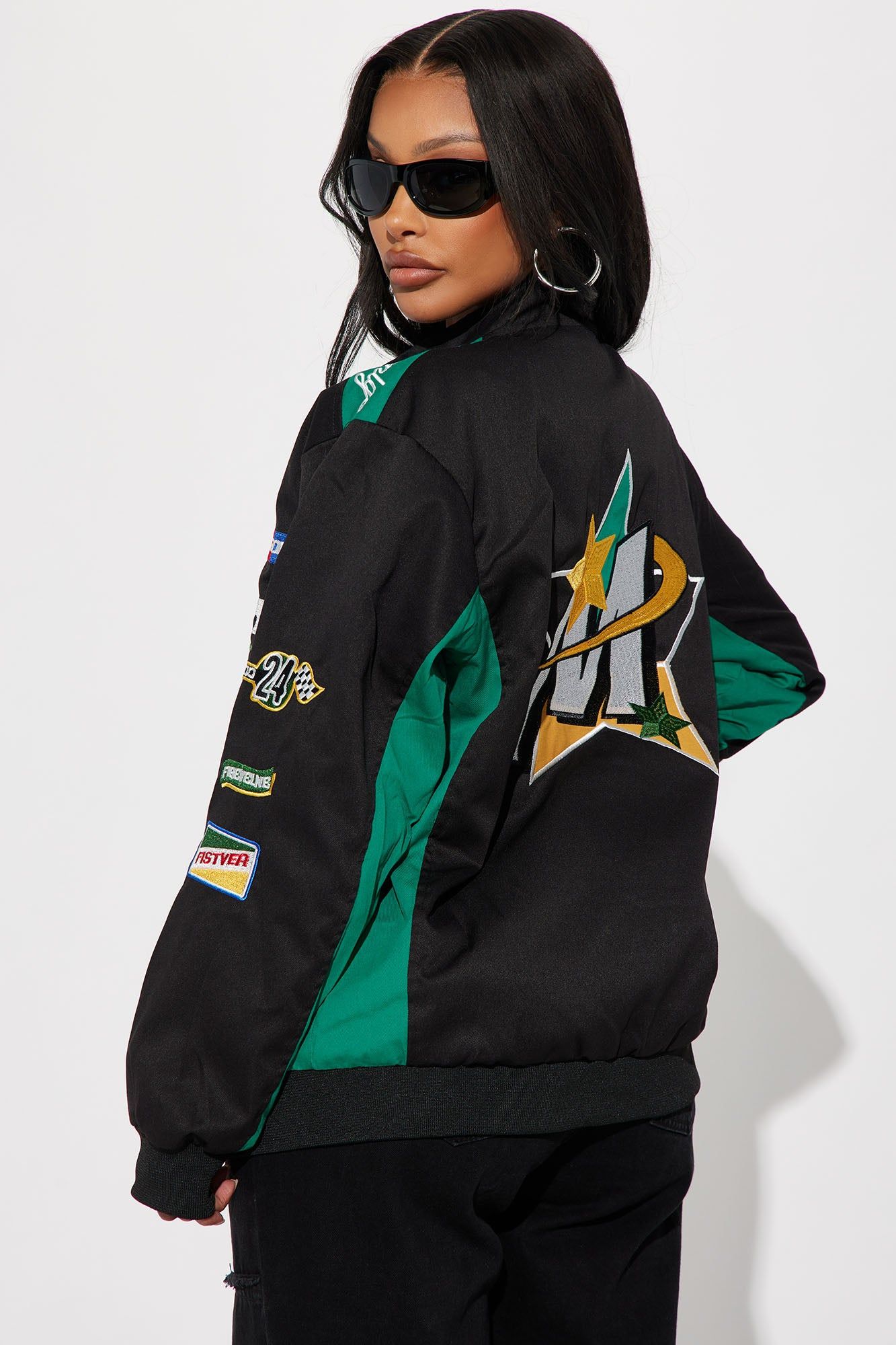 1929 Racer Bomber Jacket - Black/Green sold by Fashion Nova product image thumbnail 7