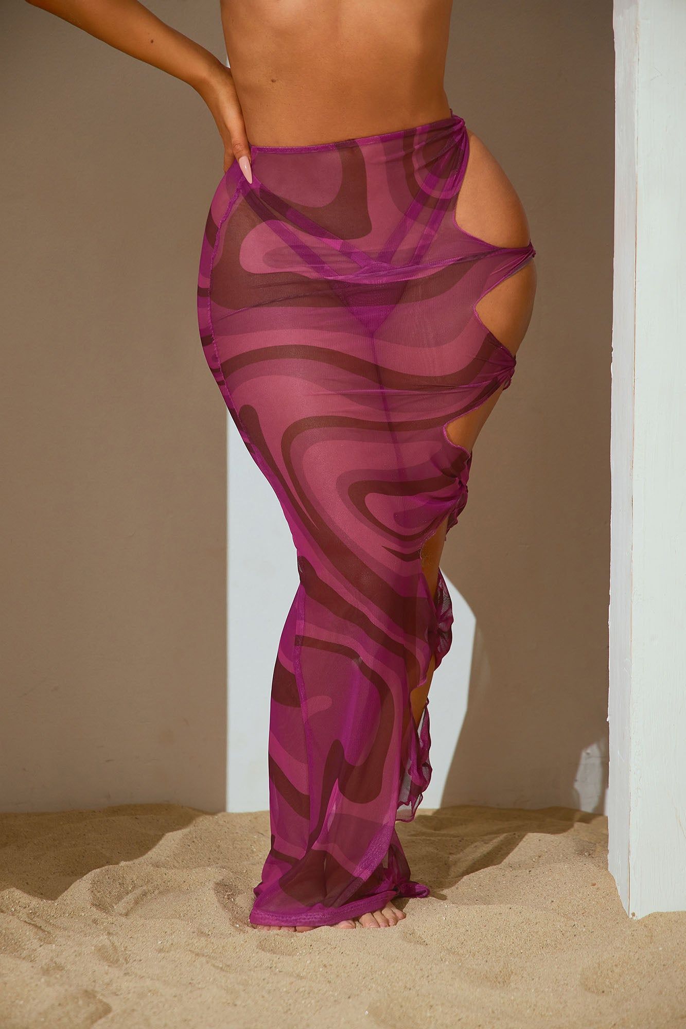 Summer Spritz 3 Piece Bikini Skirt Set - Purple/combo sold by Fashion Nova product image thumbnail 3