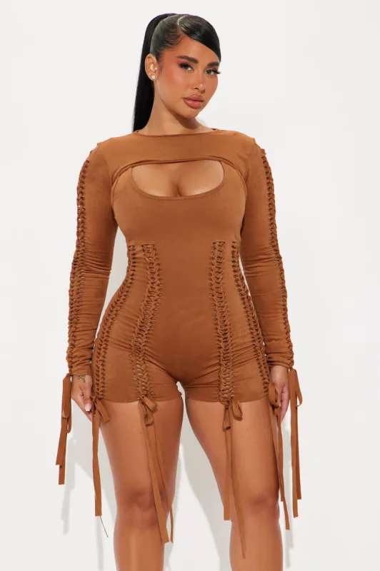 Yovanna Romper Set - Brown sold by Fashion Nova
