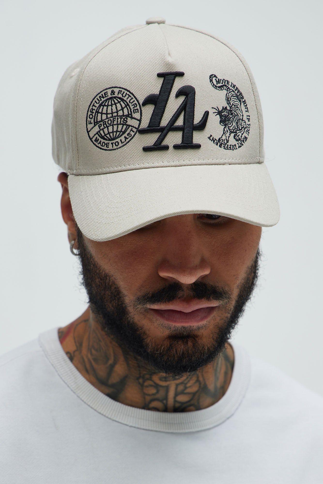 LA Fortune Snapback Hat - Off White sold by Fashion Nova