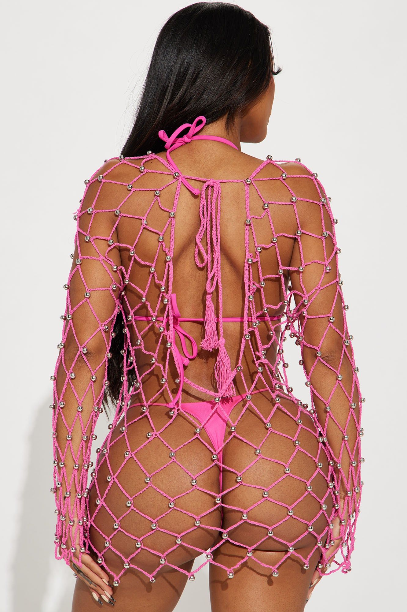 Lily Crochet Cover Up Dress - Hot Pink sold by Fashion Nova product image thumbnail 3