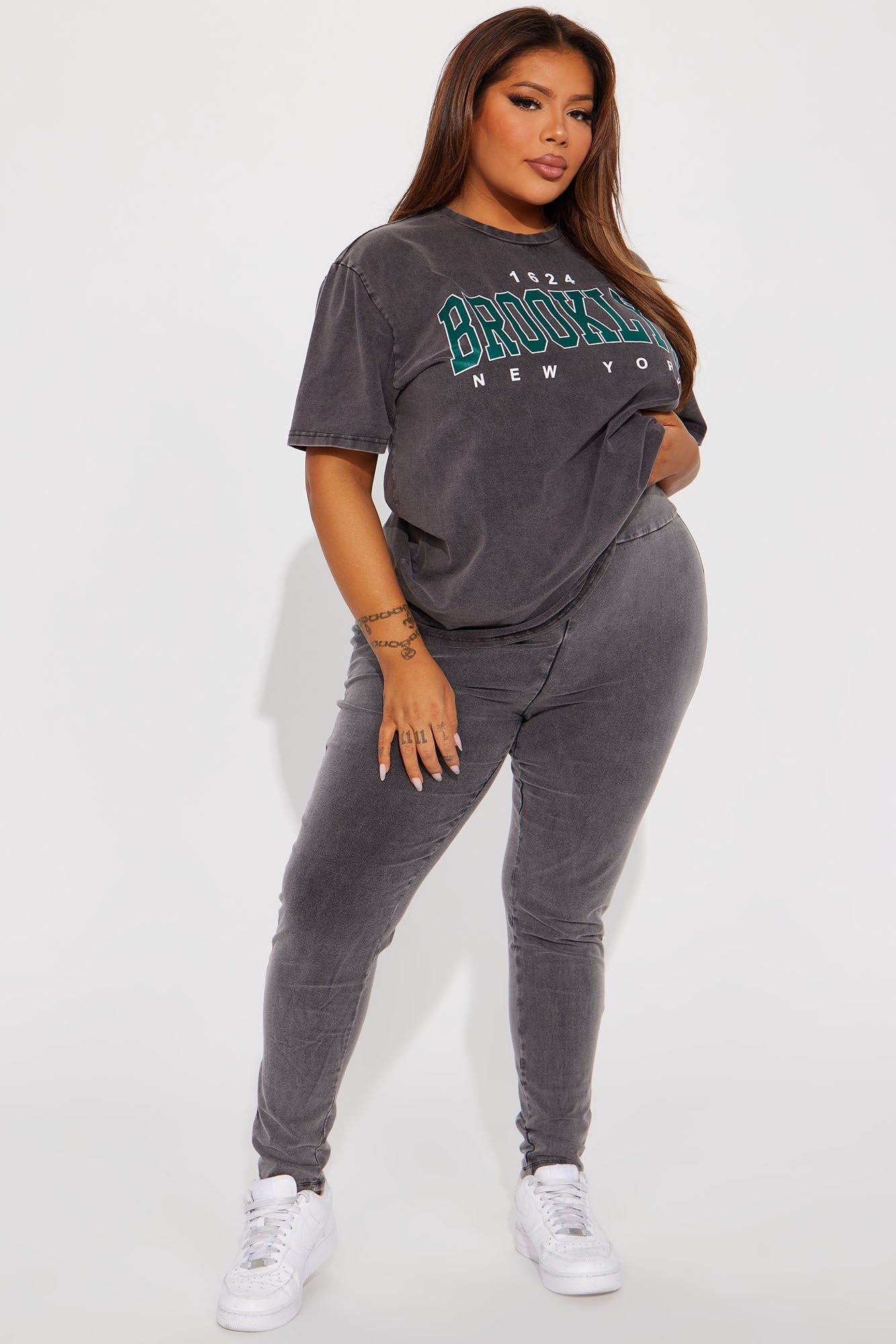 Brooklyn Mineral Wash Legging Set - Black sold by Fashion Nova product image thumbnail 4