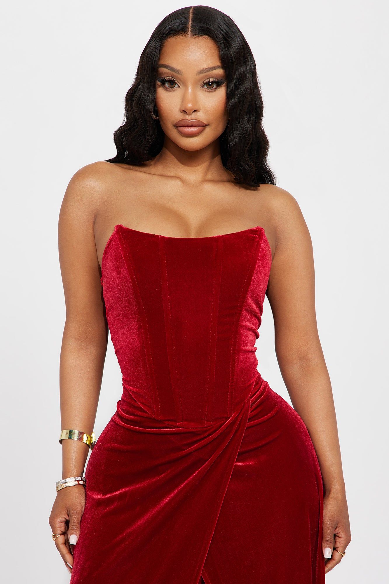 Leila Velvet Maxi Dress - Red sold by Fashion Nova product image thumbnail 2