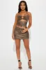 Saaya Faux Leather Skirt Set - Brown sold by Fashion Nova