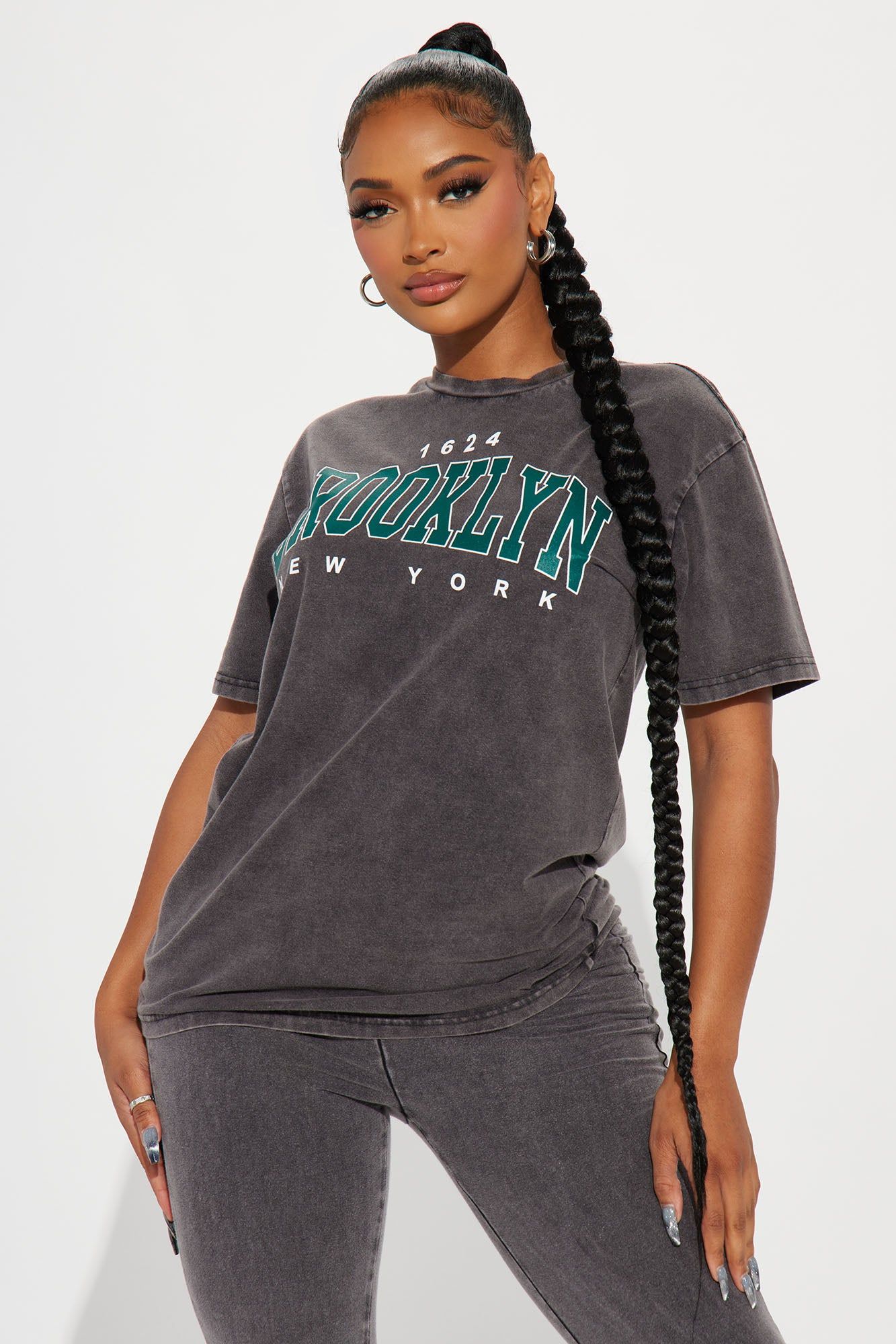 Brooklyn Mineral Wash Legging Set - Black sold by Fashion Nova product image thumbnail 2