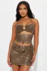 Saaya Faux Leather Skirt Set - Brown sold by Fashion Nova