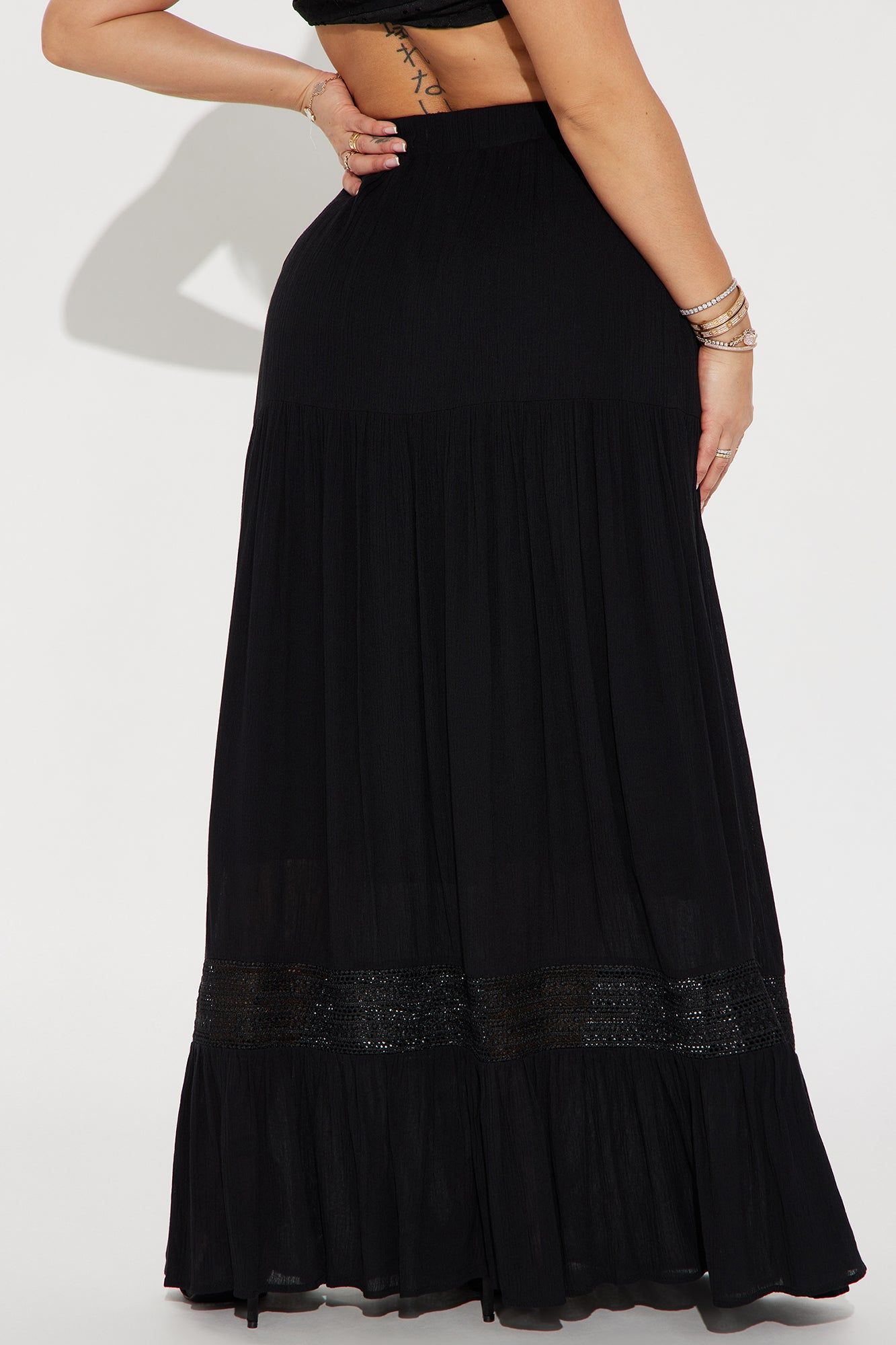 Florence Tiered Maxi Skirt - Black sold by Fashion Nova product image thumbnail 3