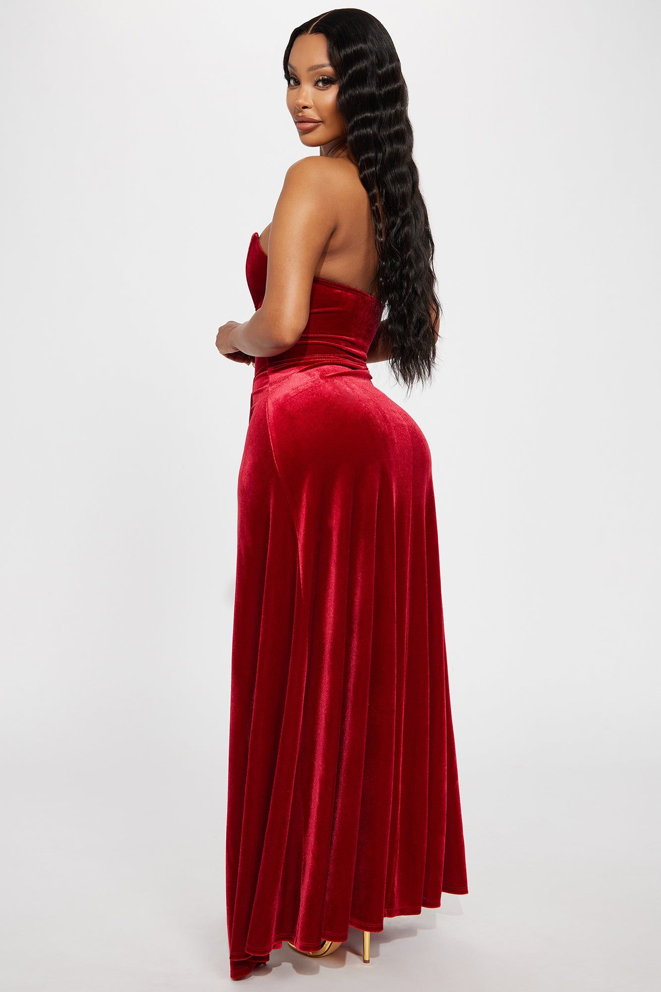 Leila Velvet Maxi Dress - Red sold by Fashion Nova product image thumbnail 3