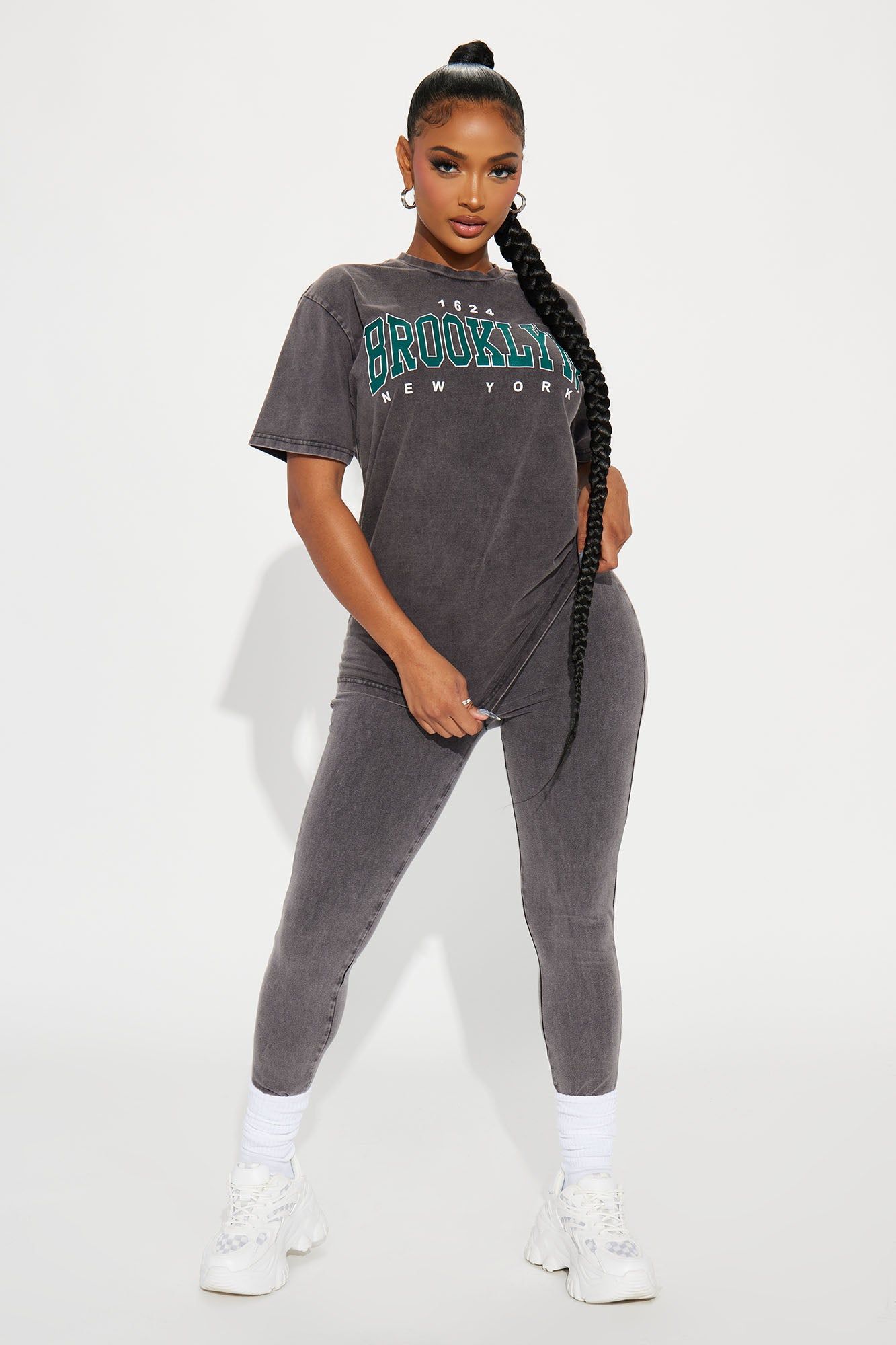 Brooklyn Mineral Wash Legging Set - Black sold by Fashion Nova