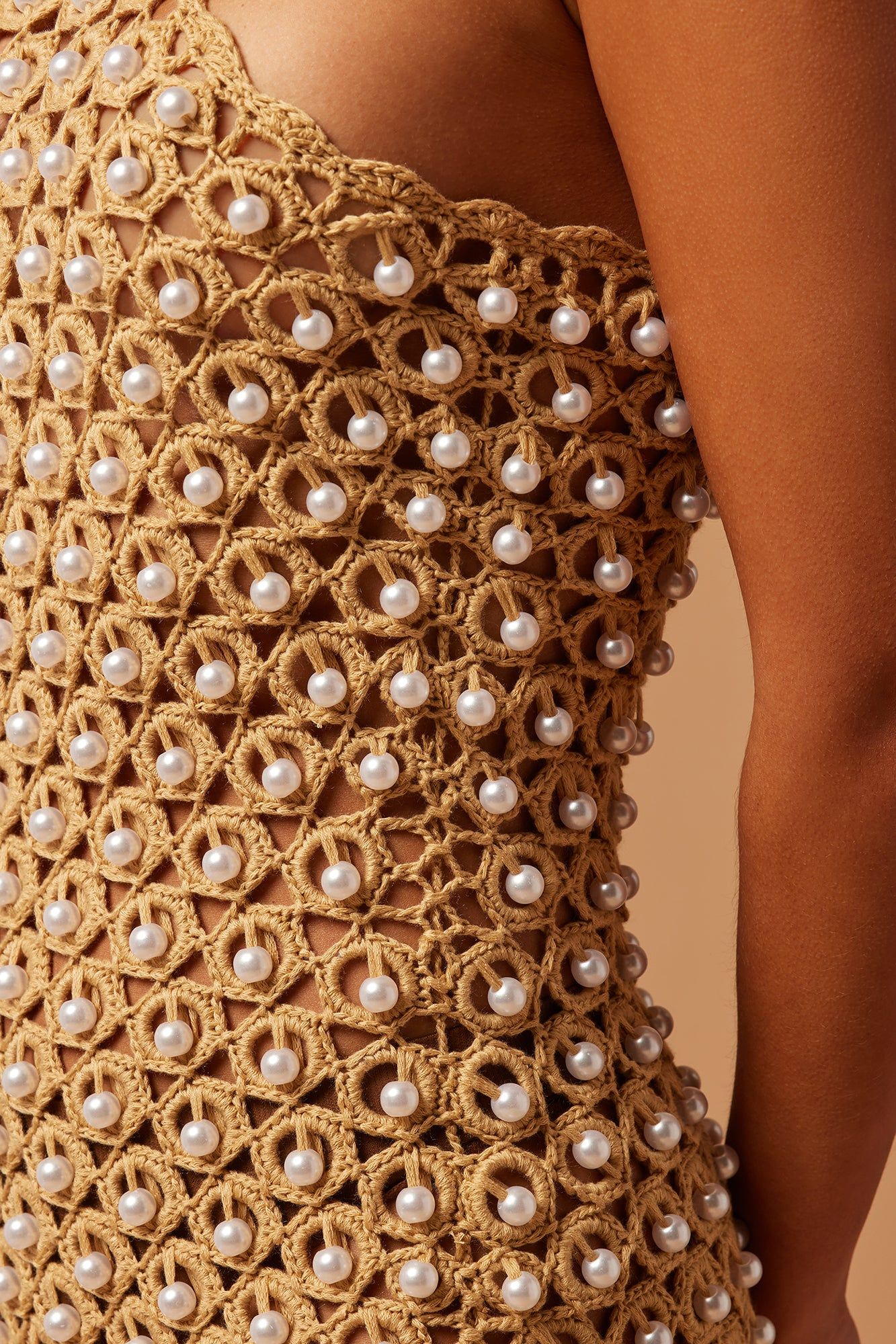 Valdez Crochet Mini Dress - Taupe sold by Fashion Nova product image thumbnail 3