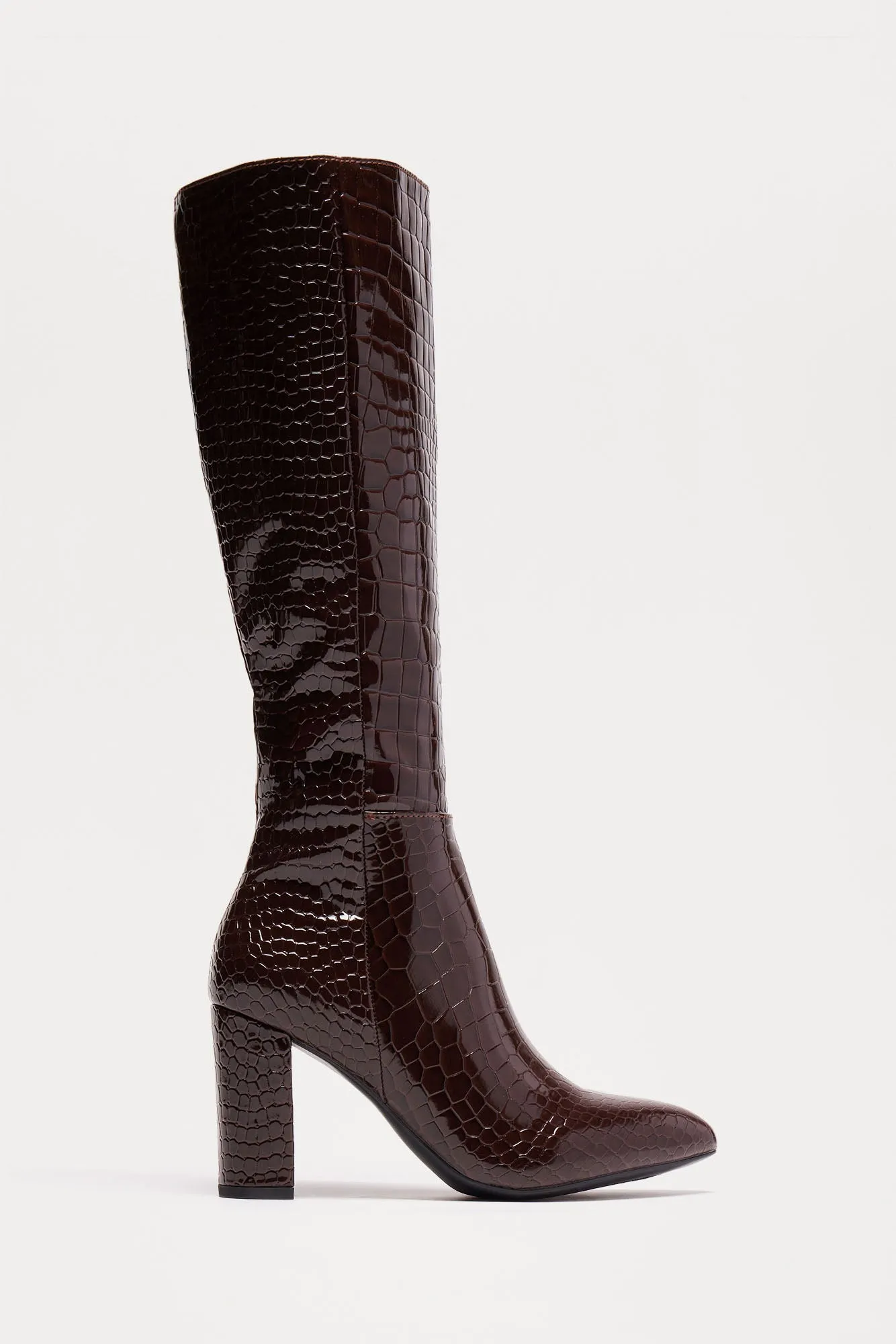 Tanner Knee High Boots - Brown sold by Fashion Nova