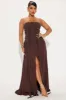 Andrea Cargo Denim Maxi Dress - Chocolate sold by Fashion Nova