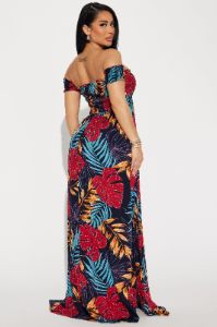 Maria Off Shoulder Maxi Dress - Multi Color sold by Fashion Nova