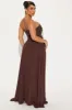 Andrea Cargo Denim Maxi Dress - Chocolate sold by Fashion Nova