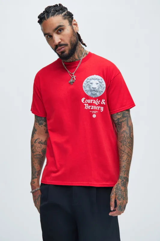 Courage & Bravery Short Sleeve Tee - Red sold by Fashion Nova