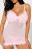 Sweet Lust Feather Babydoll - Pink sold by Fashion Nova