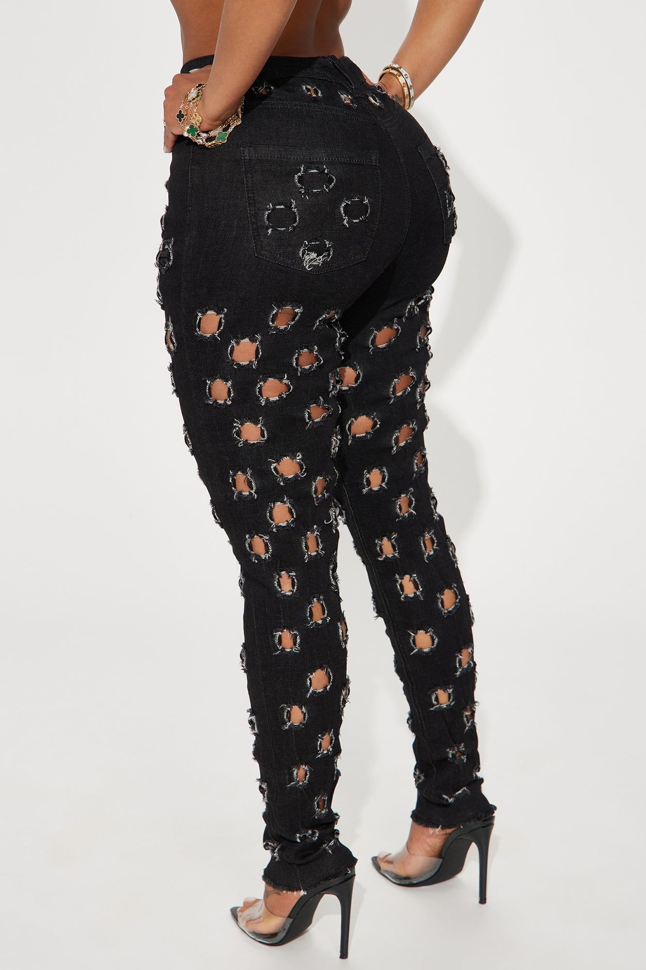 Harsh Truth Ripped Stretch Skinny Jeans - Black sold by Fashion Nova product image thumbnail 3