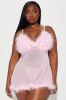 Sweet Lust Feather Babydoll - Pink sold by Fashion Nova