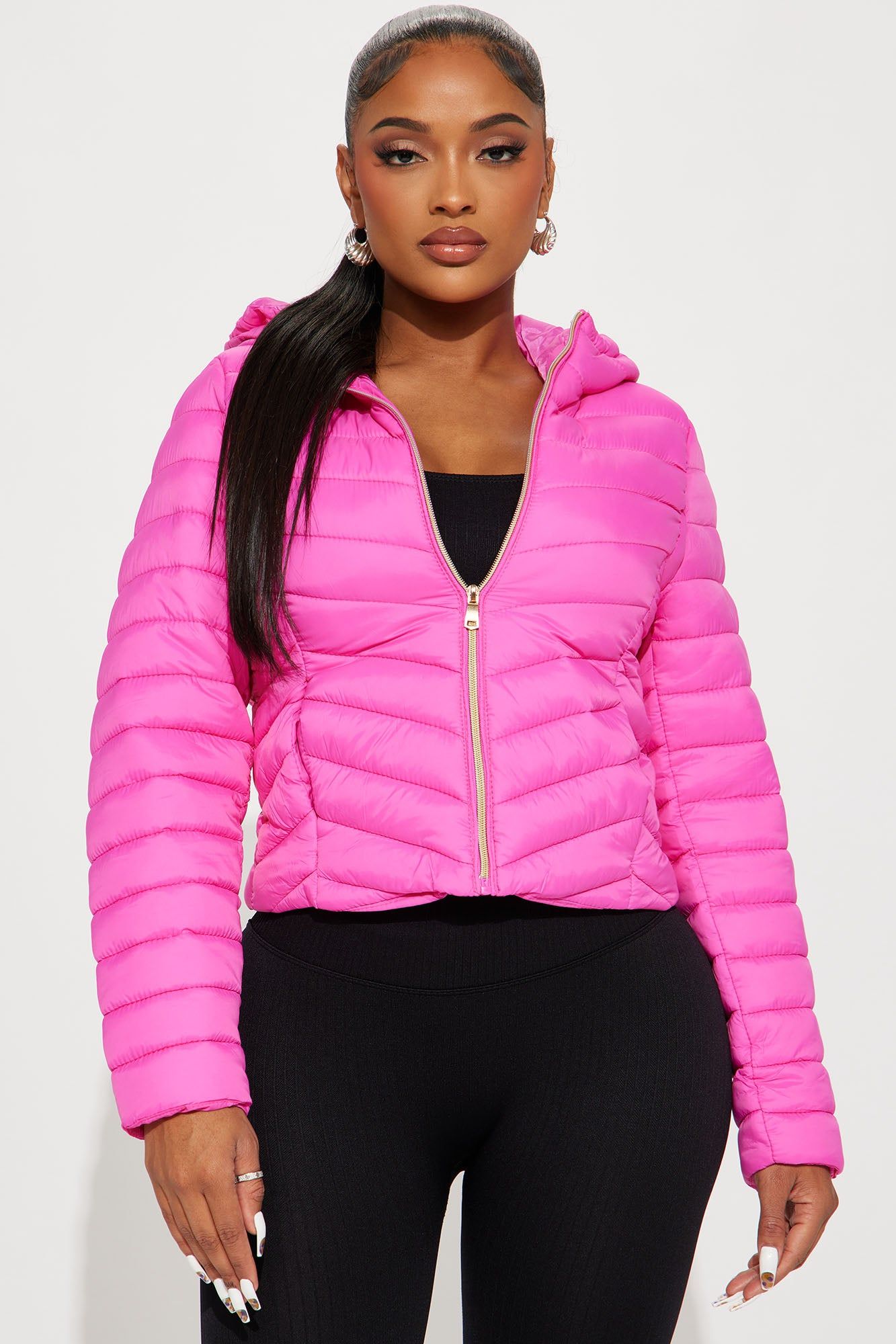 Cold Times Puffer Jacket - Hot Pink sold by Fashion Nova product image thumbnail 3