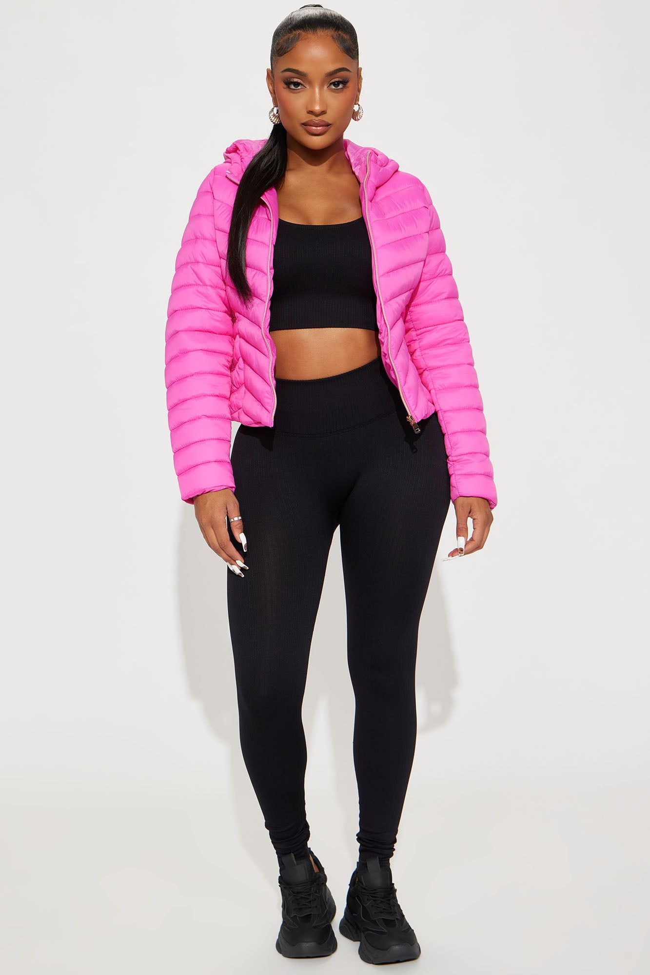 Cold Times Puffer Jacket - Hot Pink sold by Fashion Nova product image thumbnail 2