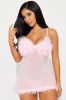 Sweet Lust Feather Babydoll - Pink sold by Fashion Nova
