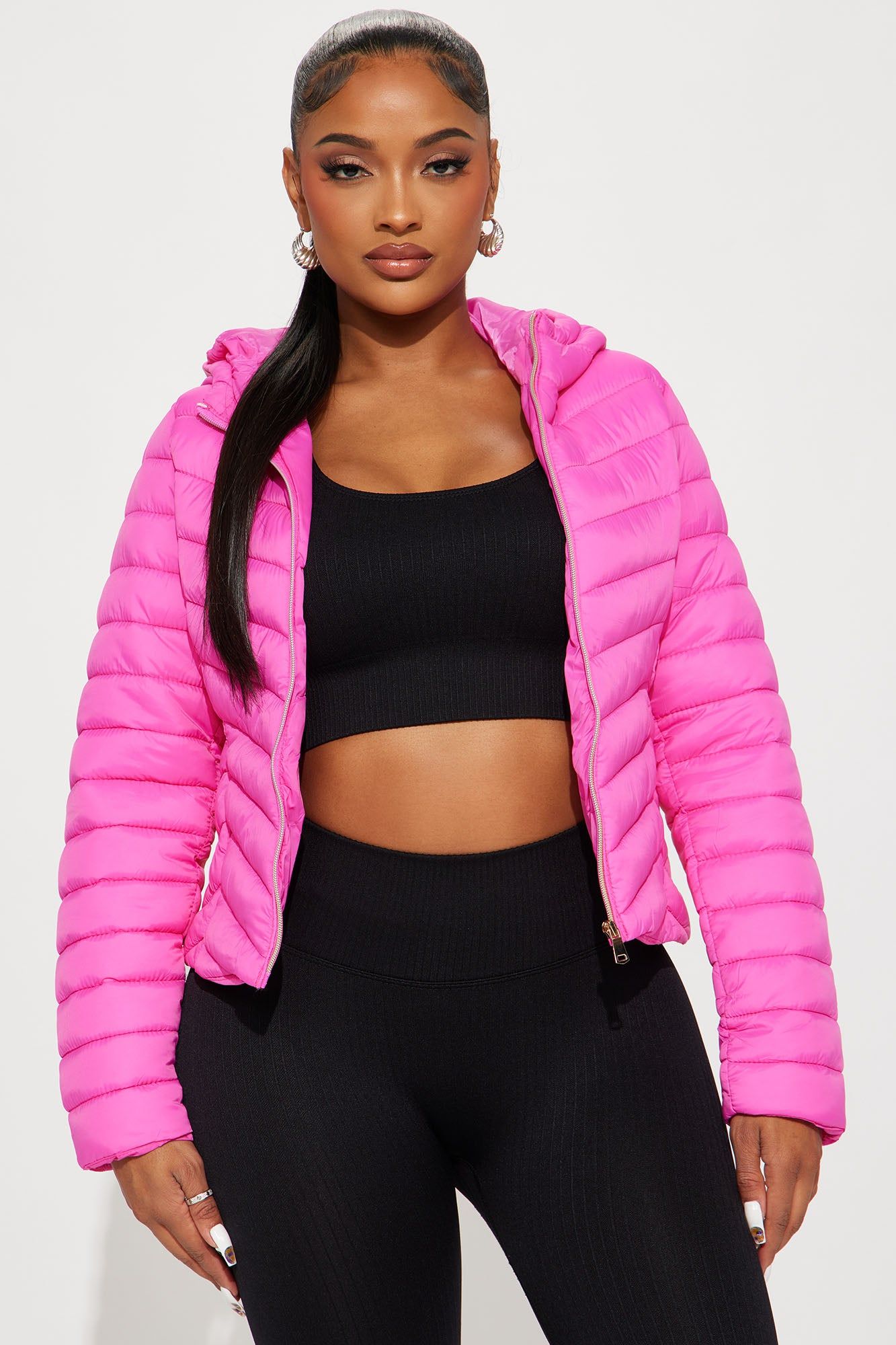 Cold Times Puffer Jacket - Hot Pink sold by Fashion Nova