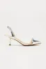Letita Bow Slingback Pumps - Silver sold by Fashion Nova