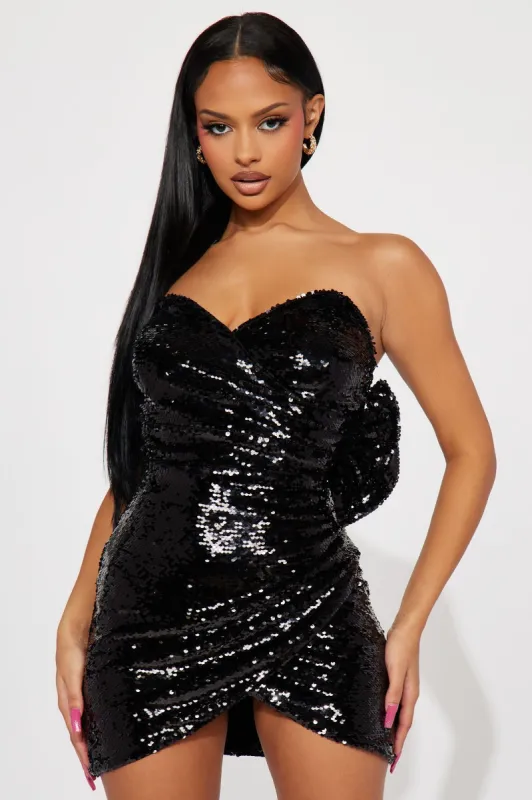 Allison Sequin Mini Dress - Black sold by Fashion Nova