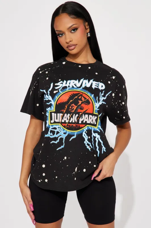 Jurassic Park Graphic Tee - Black Wash sold by Fashion Nova
