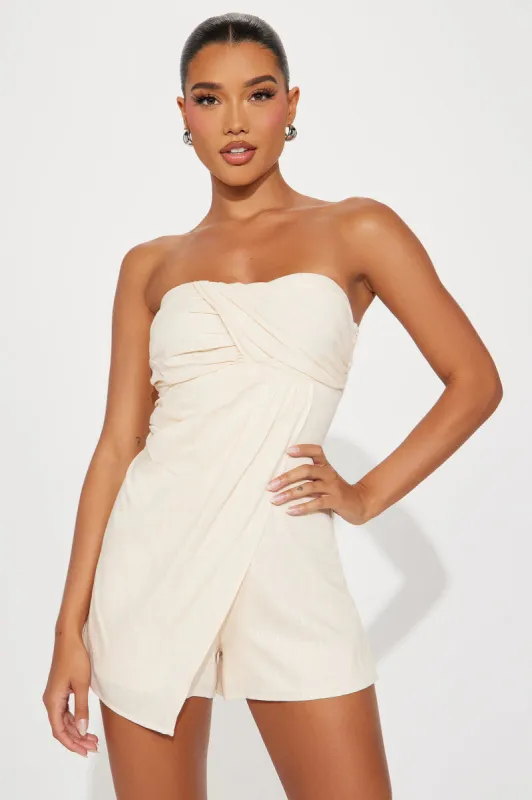 Chasing Waterfalls Romper - Ivory sold by Fashion Nova