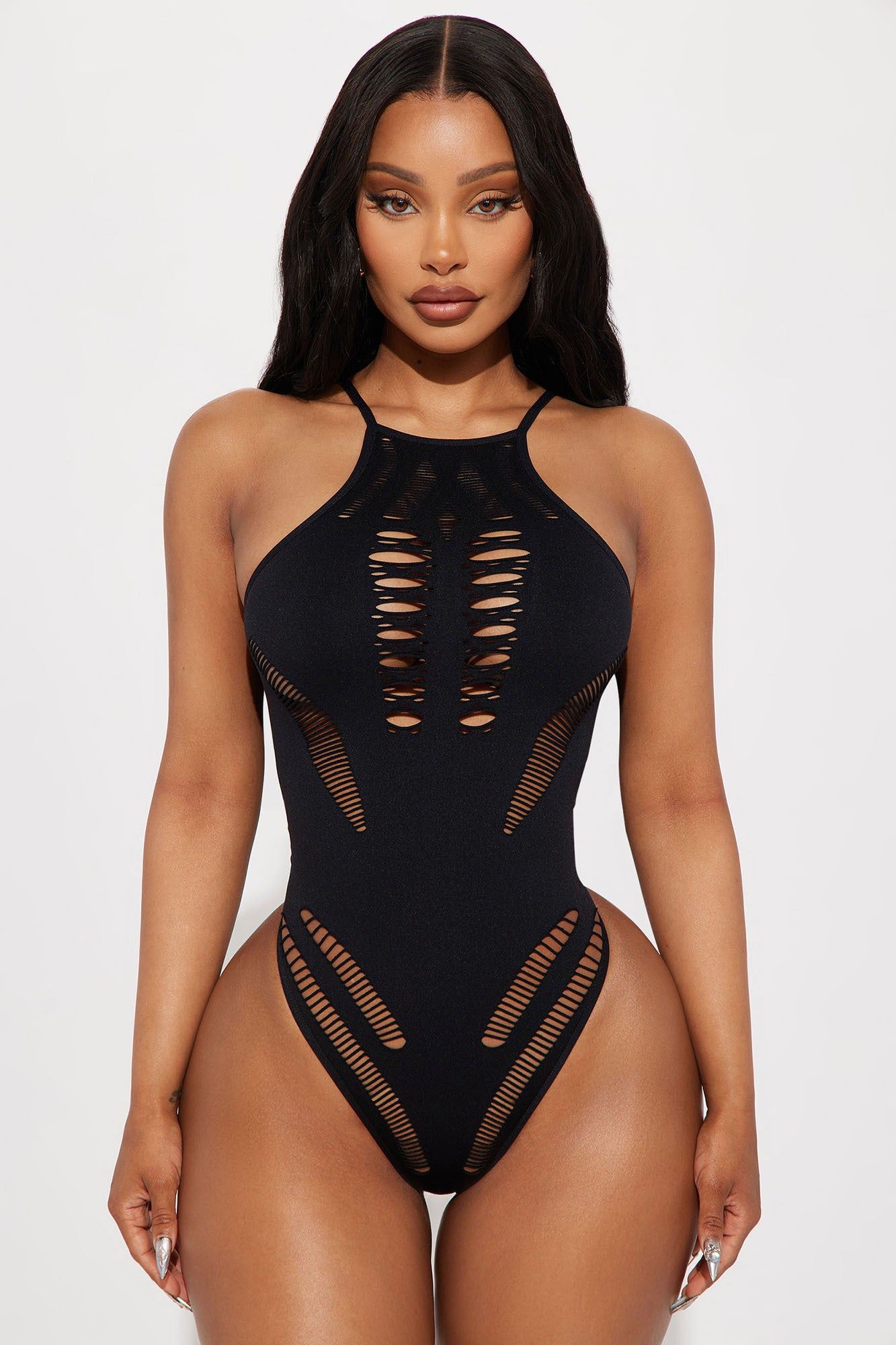 Malika Seamless Bodysuit - Black sold by Fashion Nova