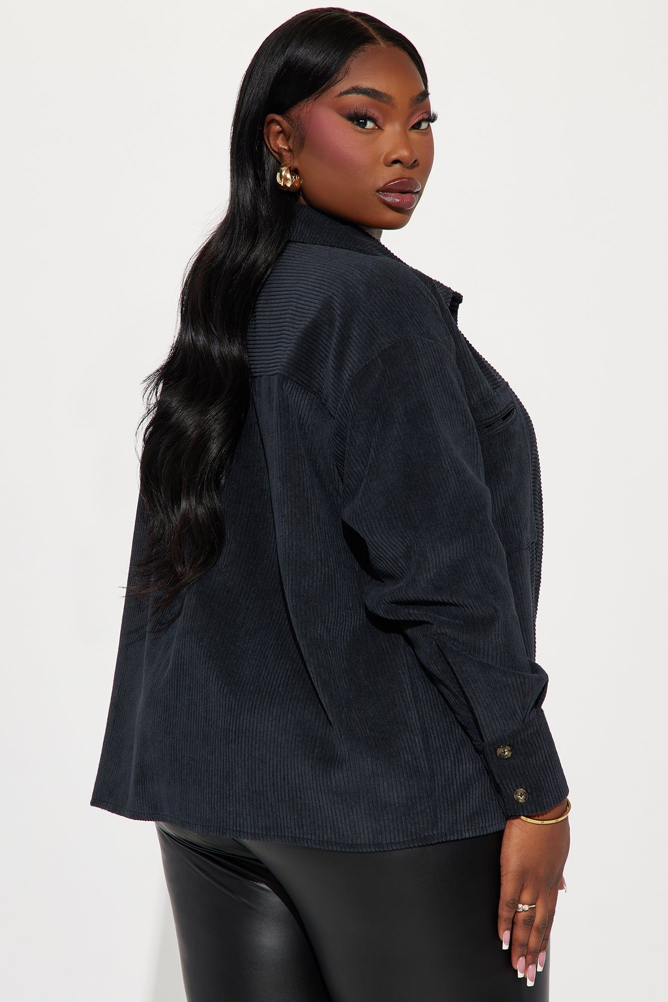 Zaire Corduroy Shirt - Black sold by Fashion Nova product image thumbnail 6