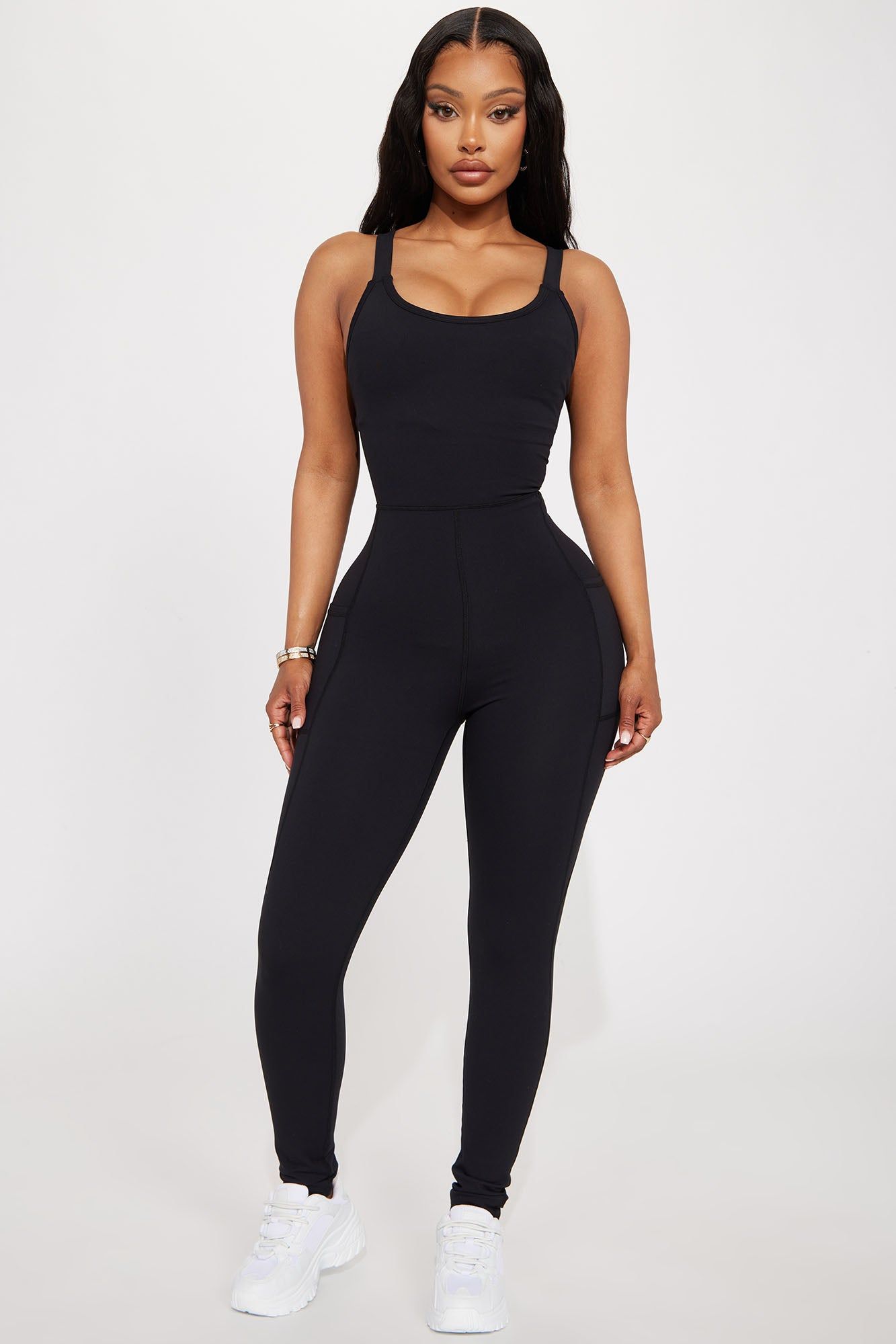 Power Lift Active Jumpsuit - Black sold by Fashion Nova