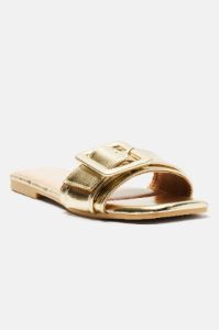 No Attitude Buckle Sandals - Gold sold by Fashion Nova