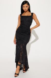 Sealed With A Kiss Gown - Black sold by Fashion Nova