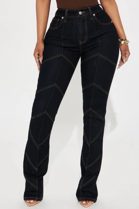 Fill You In Stretch Bootcut Jeans - Dark Wash sold by Fashion Nova