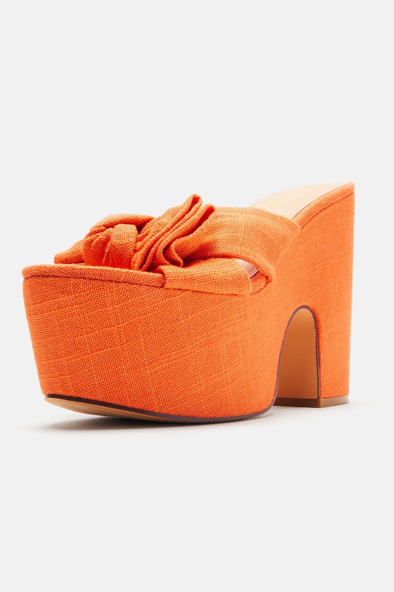 Mabel Bow Linen Platform Mules - Orange sold by Fashion Nova product image thumbnail 5