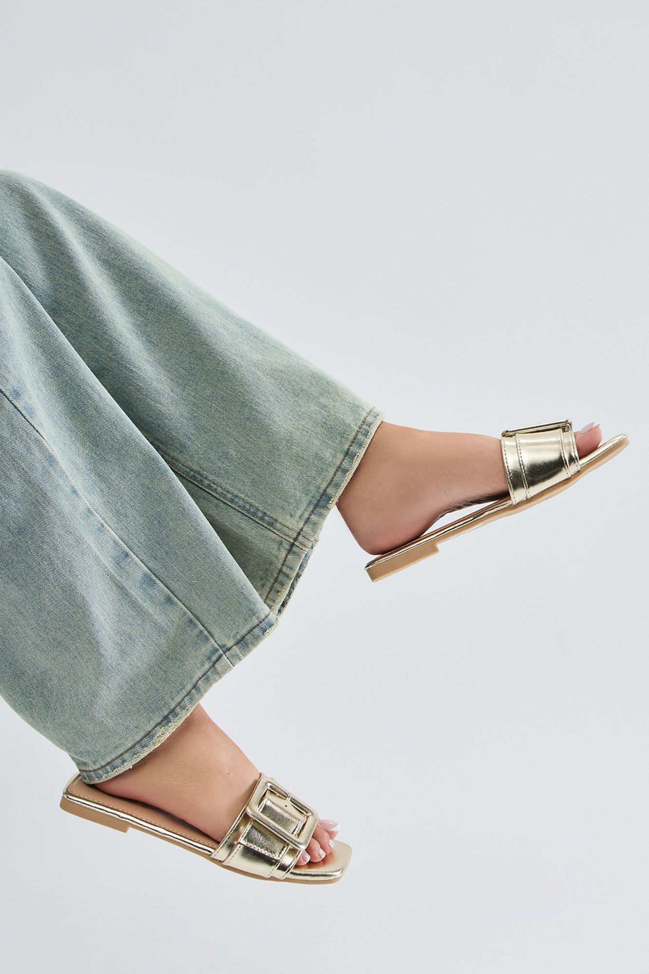 No Attitude Buckle Sandals - Gold sold by Fashion Nova product image thumbnail 3