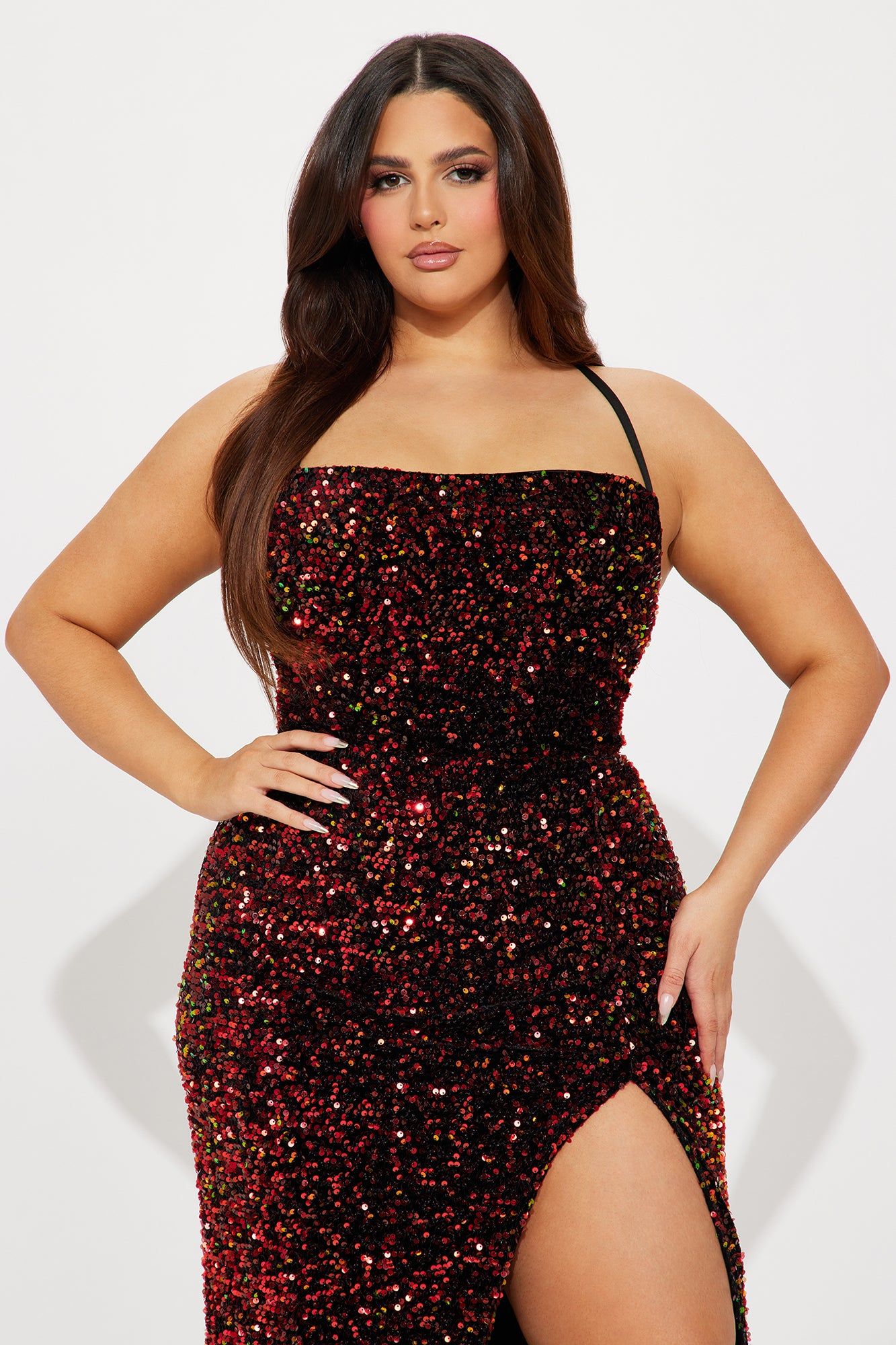 Tokyo Nights Sequin Gown - Red/combo sold by Fashion Nova product image thumbnail 5