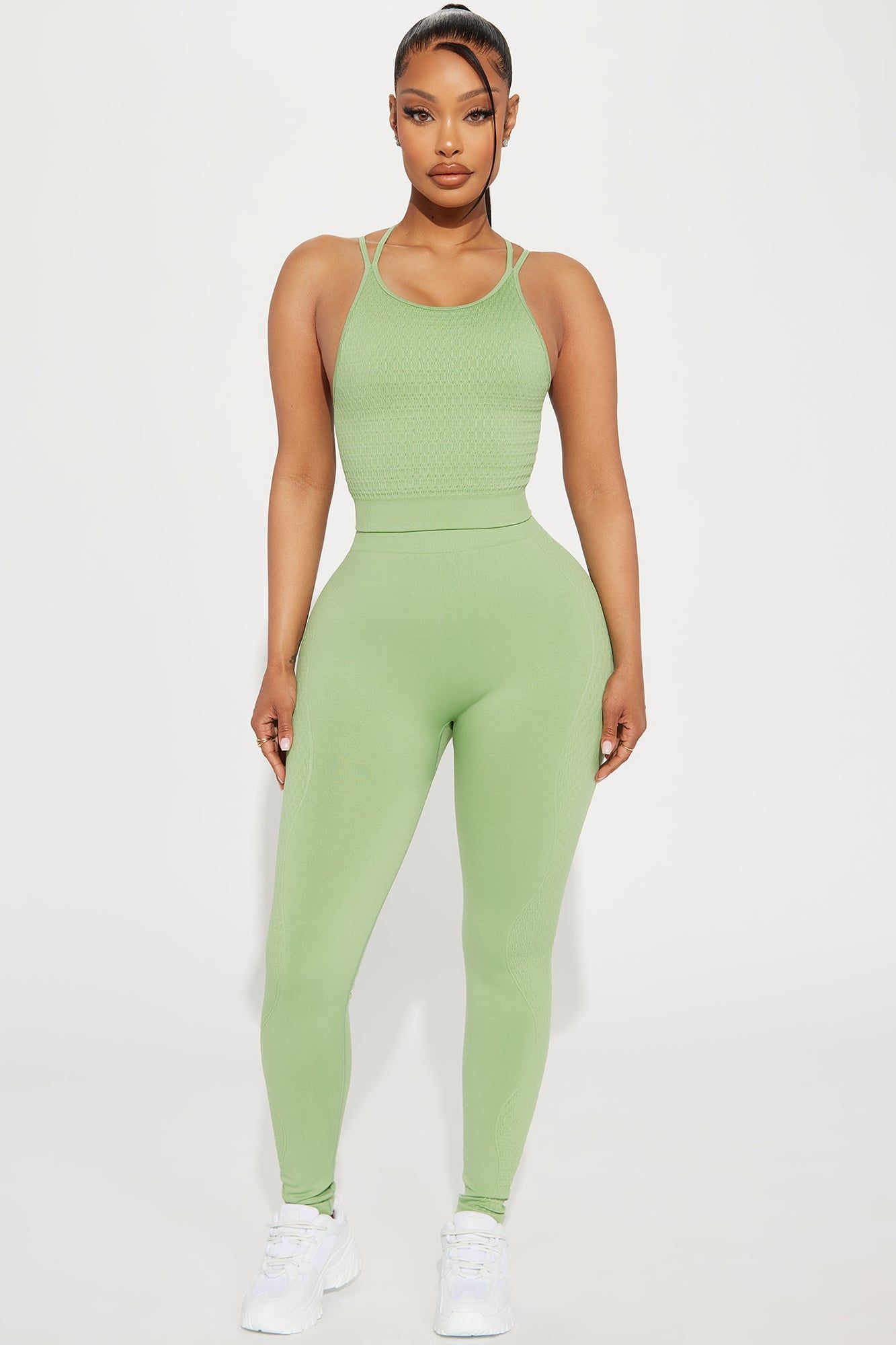 Vitality Textured Seamless Active Top - Sage sold by Fashion Nova product image thumbnail 2