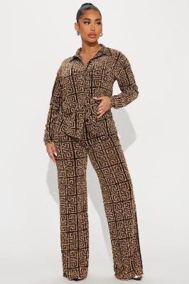 Gia Glitter Pant Set - Gold/combo sold by Fashion Nova