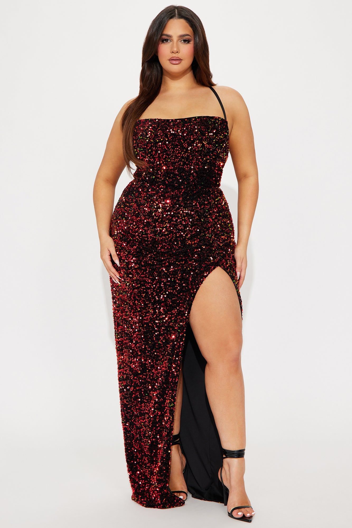 Tokyo Nights Sequin Gown - Red/combo sold by Fashion Nova product image thumbnail 4