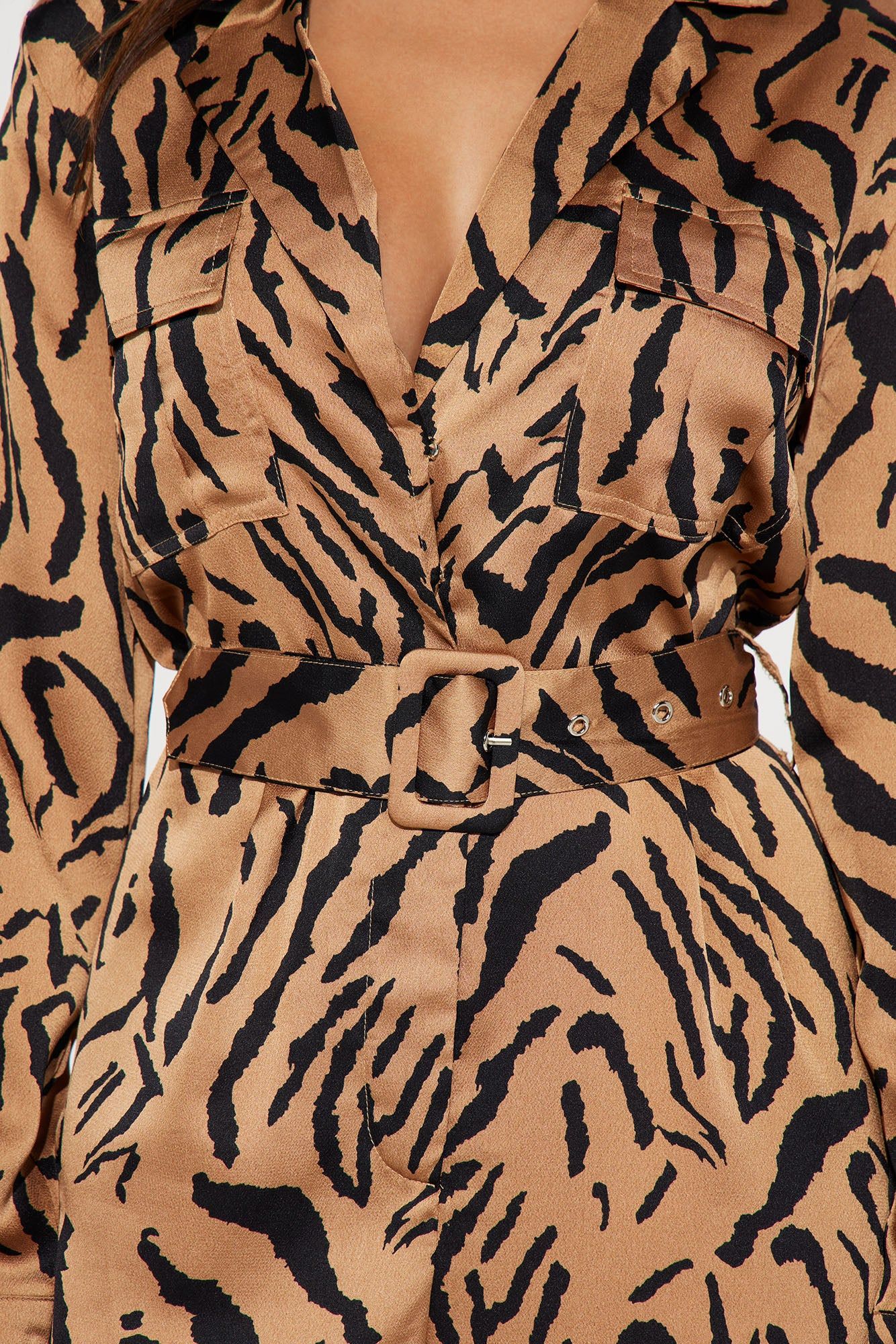 On A Safari Long Sleeve Jumpsuit - Tan/Multi sold by Fashion Nova product image thumbnail 3