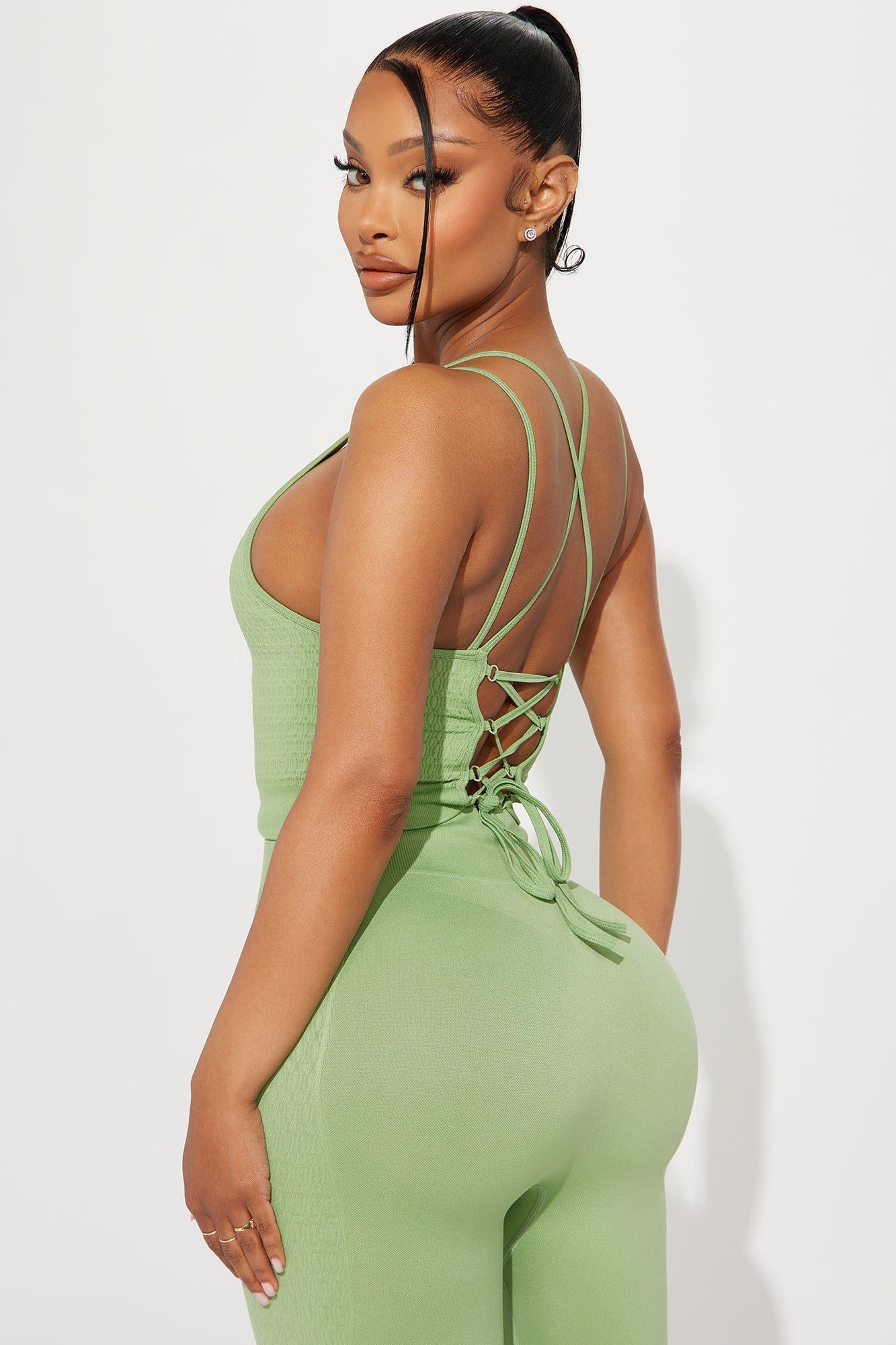 Vitality Textured Seamless Active Top - Sage sold by Fashion Nova