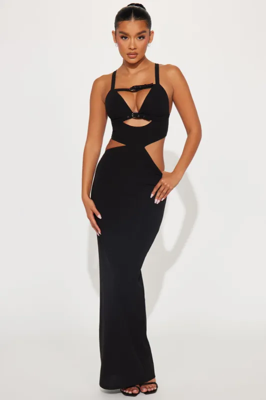 Strapping Up Maxi Dress - Black sold by Fashion Nova
